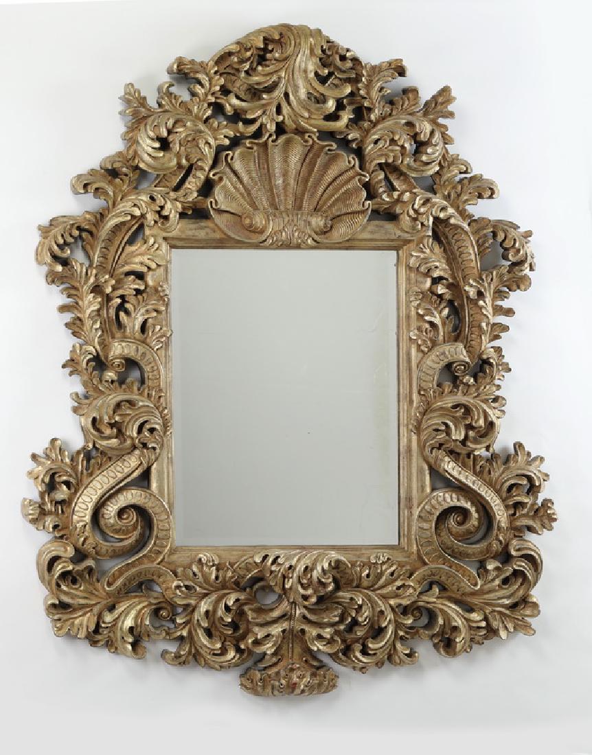Baroque style gilt beveled mirror, 68"h (1 of 3)