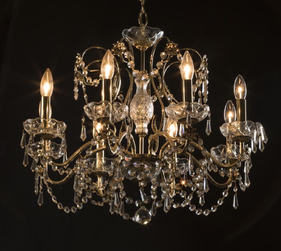 Louis XV style brass 8-light chandelier, 32"dia. (1 of 2)