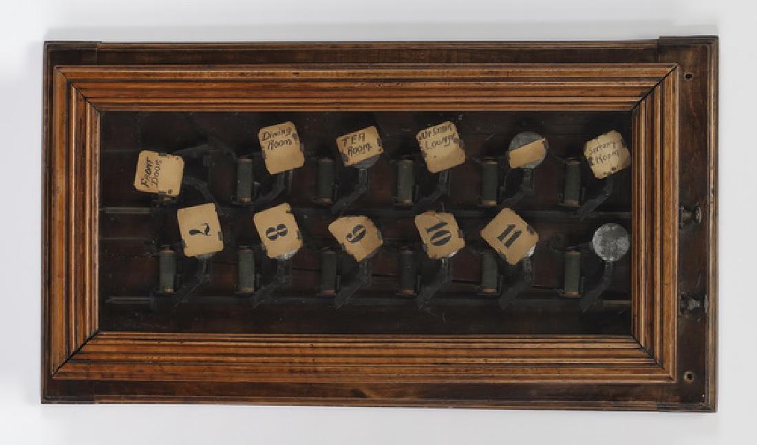 Butler's bell panel with flags, framed in shadowbox (1 of 3)