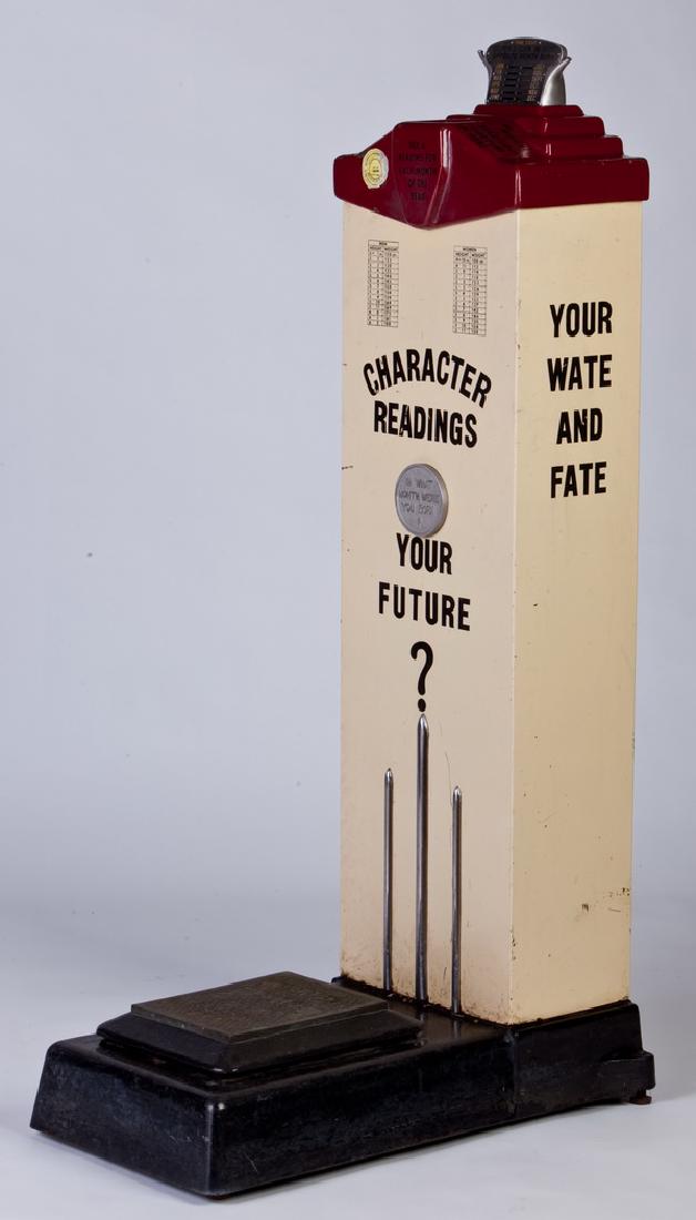 Early 20th c. coin-operated 'Future' scale, 52"h (1 of 7)