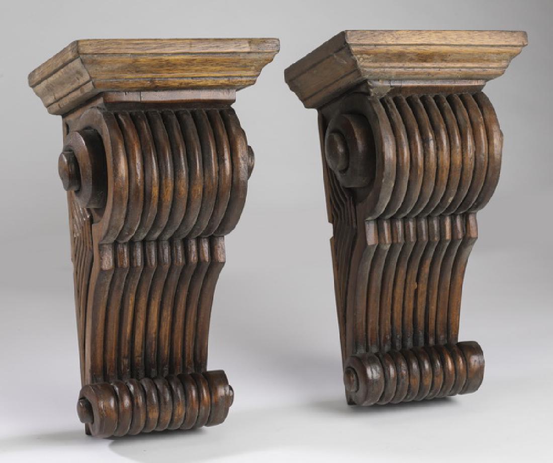 Pair of carved wood corbels (1 of 2)