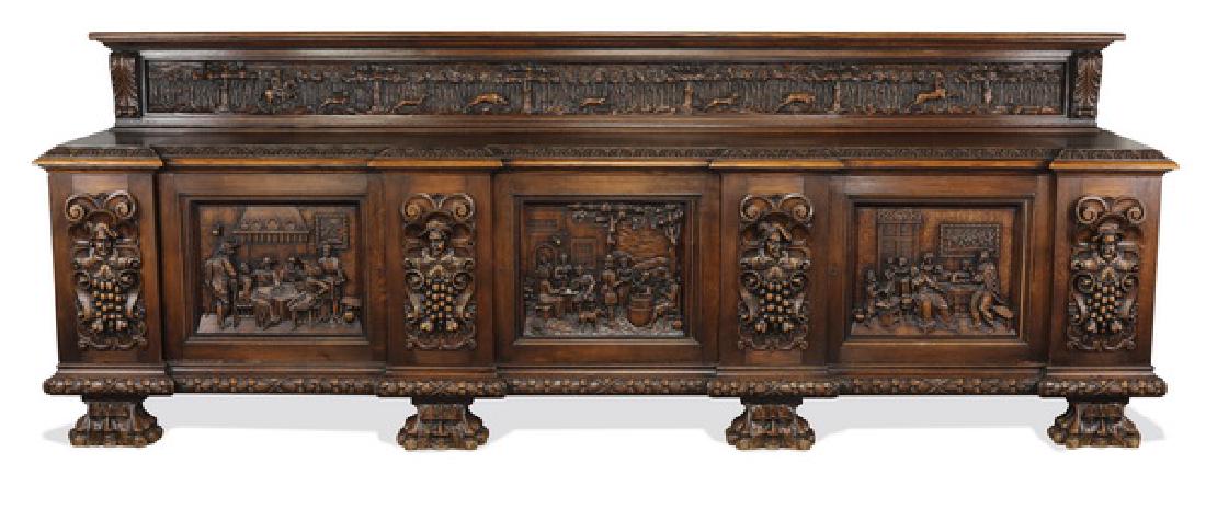 Monumental 19th c. French highly carved oak sideboard (1 of 11)