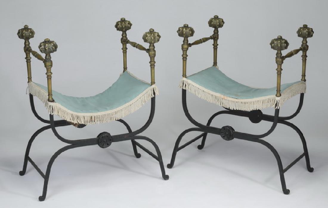 (2) Italian Savonarola style benches (1 of 2)
