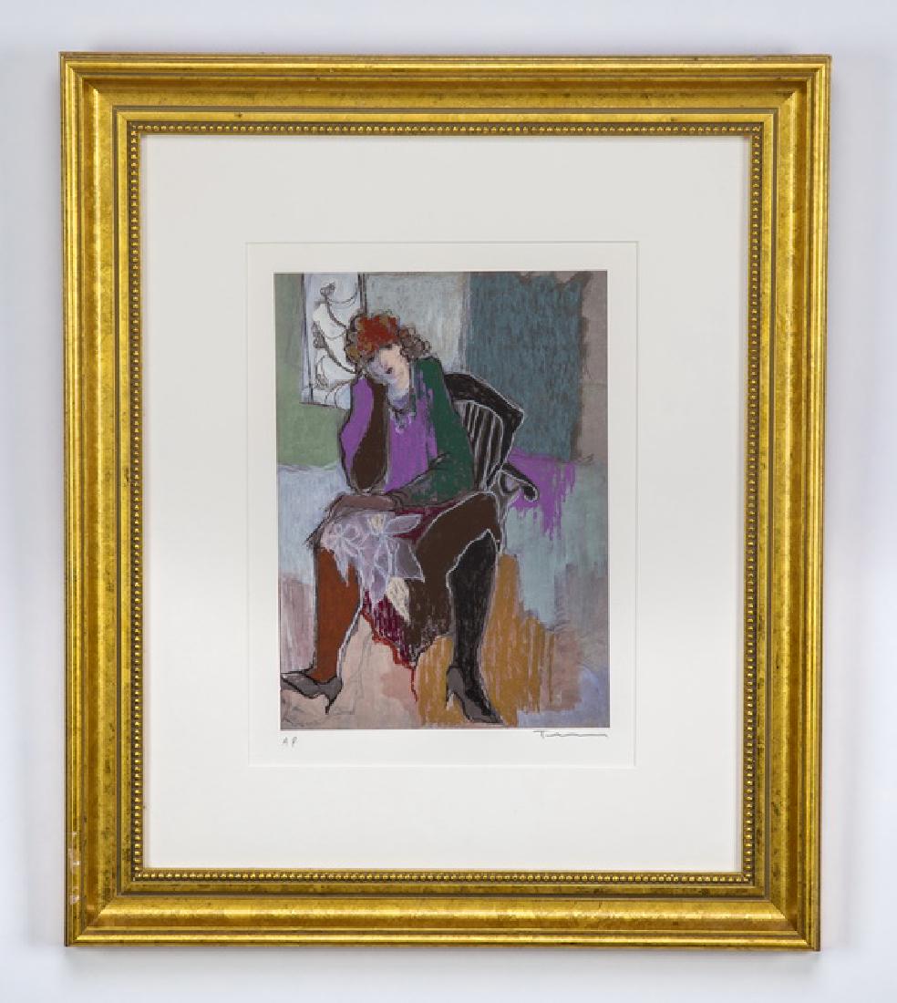 Itzchak Tarkay signed artist's proof of seated woman (1 of 3)