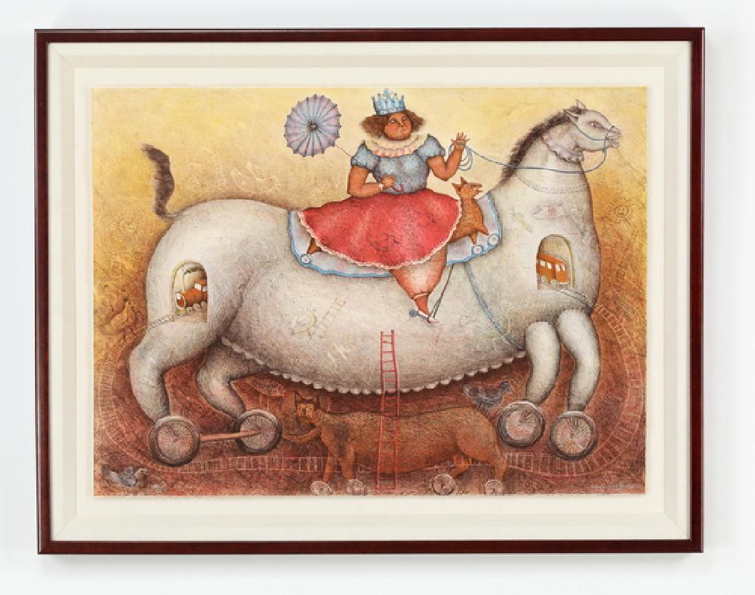 Maximino Javier signed 'Tio Vivo' lithograph, 50/100 (1 of 3)