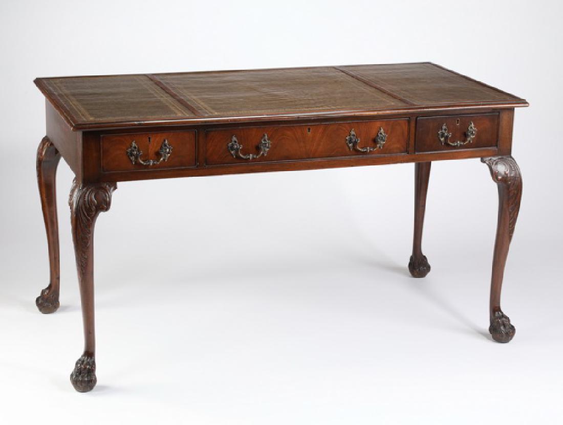 Georgian style mahogany desk with leather top (1 of 3)