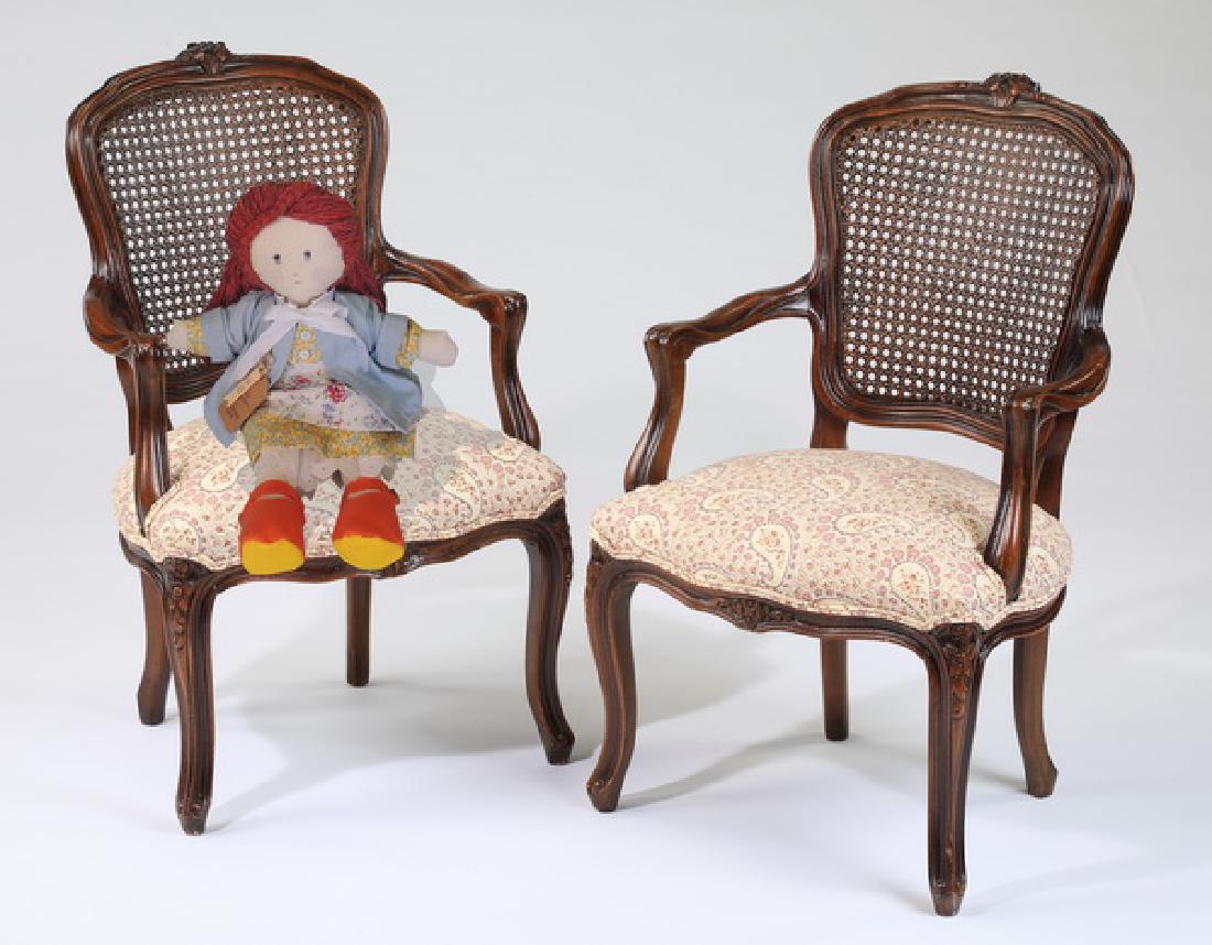 (2) Petite Louis XV style cane-backed fauteuils (1 of 4)