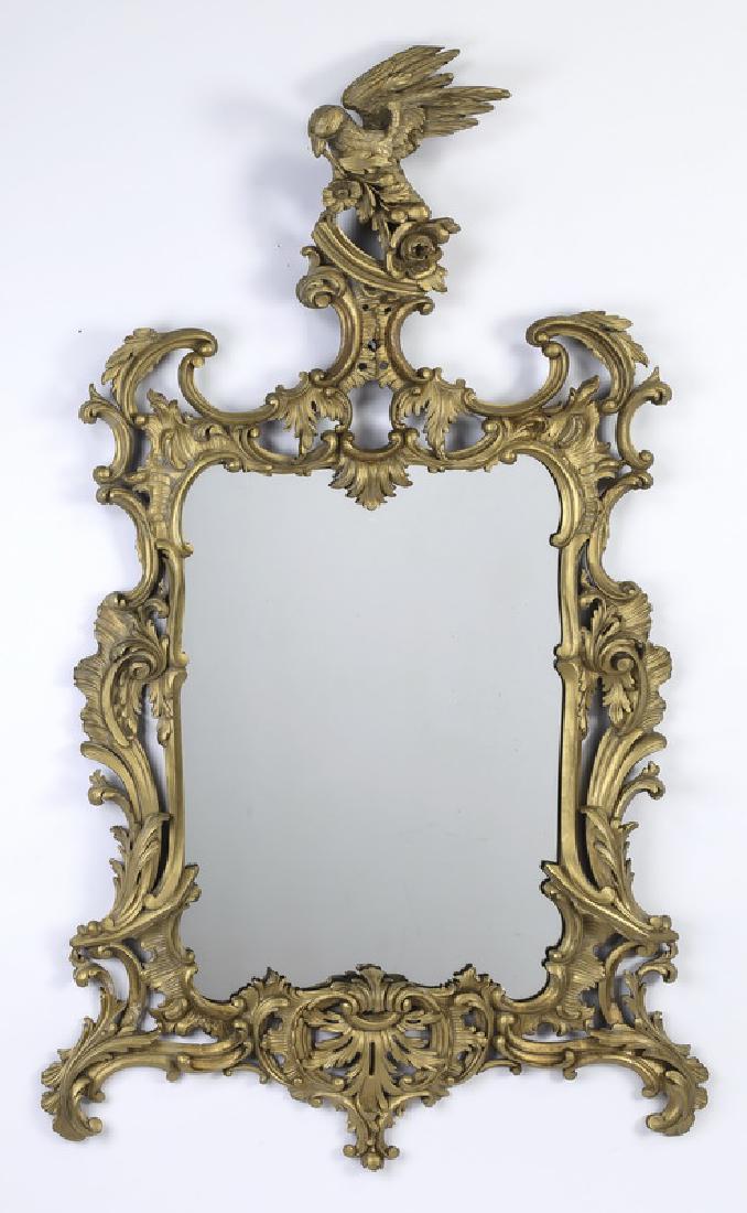 Elaborate carved gilt wood Rococo style mirror (1 of 2)