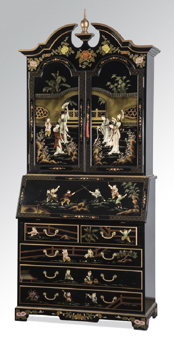Chinoiseire lacquered & paint decorated secretaire (1 of 8)