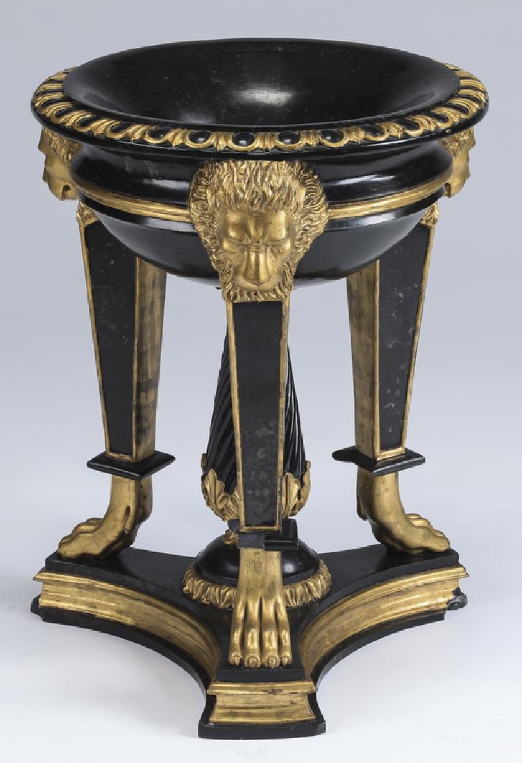 Empire style marble & parcel gilt jardiniere, 24"h (1 of 2)