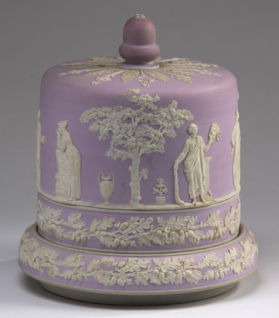 Lavender jasperware cheese dome, ca 1860, 11"h (1 of 2)