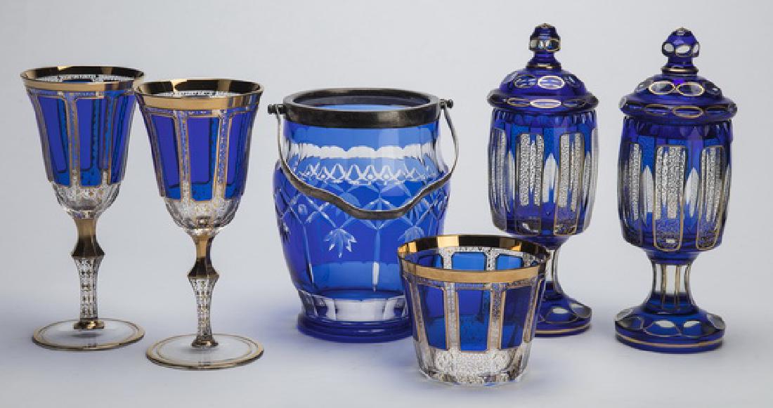 (6) pcs  Bohemian cobalt crystal (1 of 2)