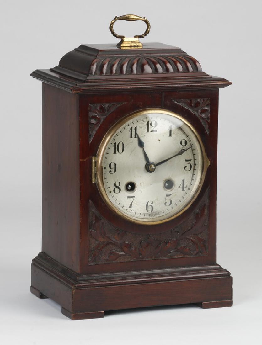 English mahogany bracket clock, early 20th c. (1 of 5)
