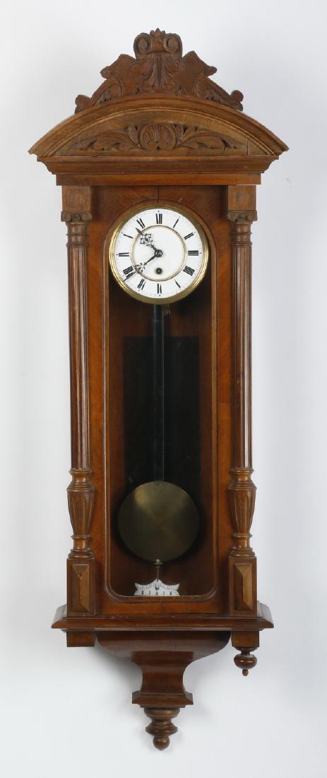 American carved walnut regulator clock (1 of 3)