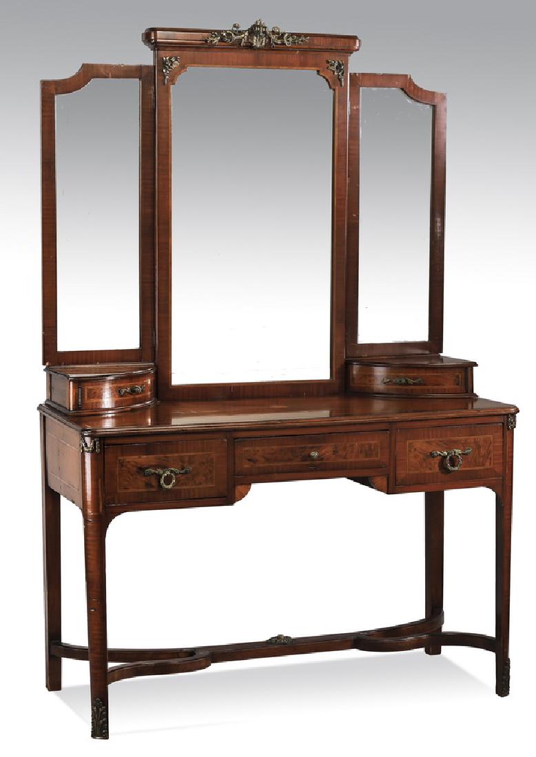 Early 20th c. English Regency style inlaid vanity (1 of 3)