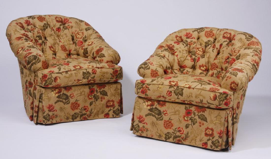 (2) Custom designed chairs w/ chinoiserie fabric (1 of 2)
