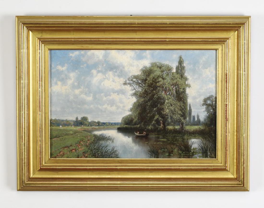 English School O/c of boaters on lake, circa 1900 (1 of 3)