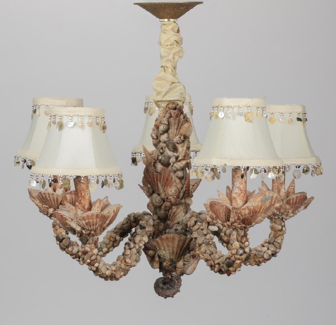 5-light 'seashell' chandelier, early 20th c. (1 of 1)