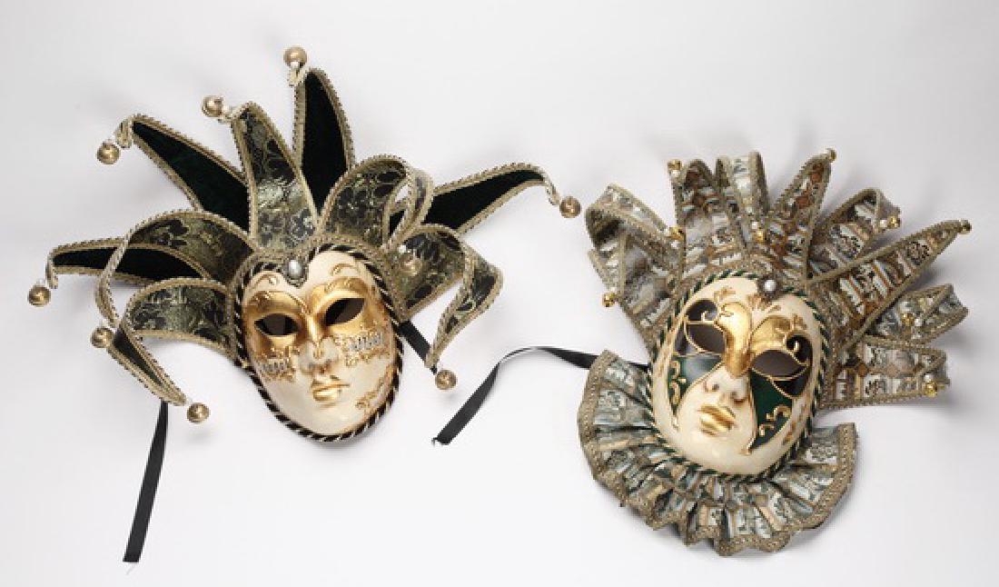 (2) La Maschera del Galeone Carnival masks, 15"h (1 of 2)