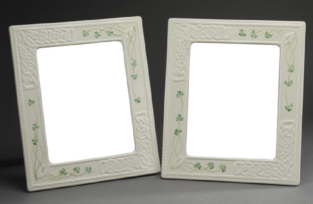 (2) Belleek porcelain 'Tara' photo frames (1 of 3)