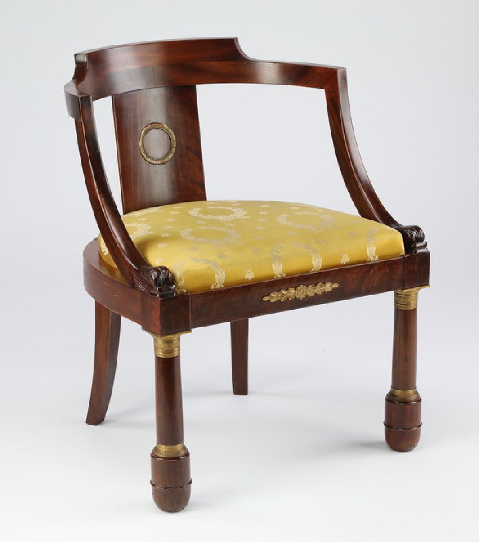 Early 20th c. French Empire style walnut chair (1 of 3)