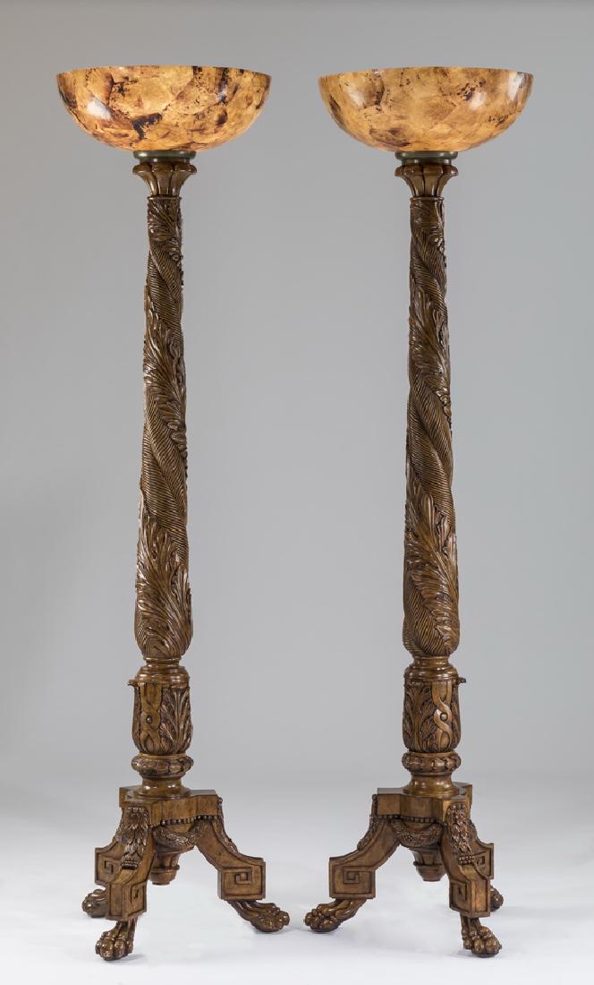 Pair of Neoclassical style torchieres, 80"h (1 of 3)