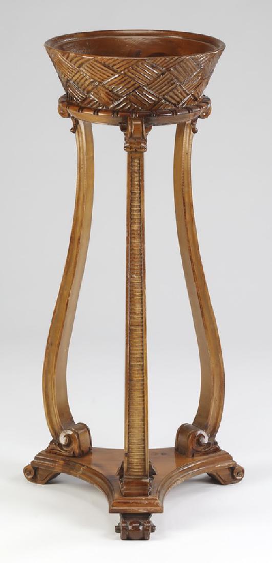 Carved French style standing planter w/ faux basket (1 of 1)