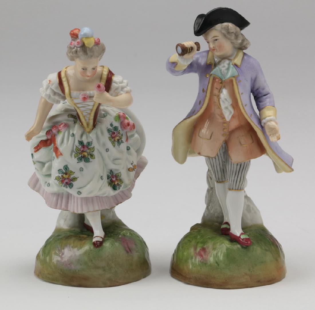 (2) Meissen-style porcelain figurines, 6"h (1 of 7)
