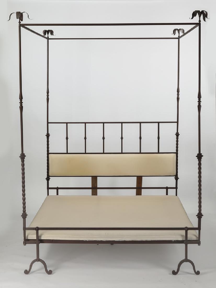 Urban rustic king size canopy bed, 113"h (1 of 2)