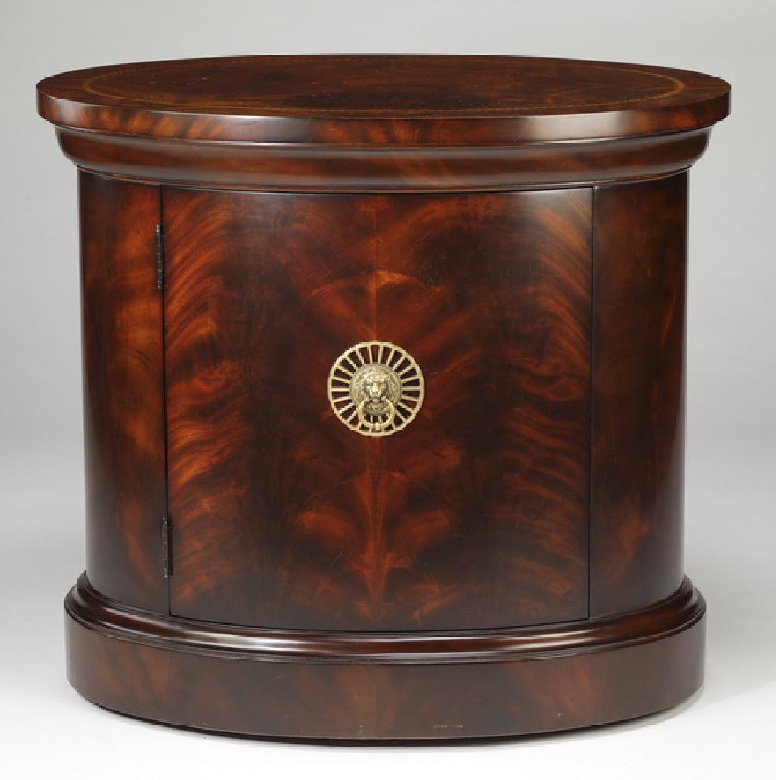 Empire style burl and parquetry inlay side table (1 of 4)