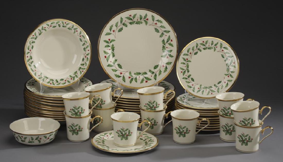 49 Pc Lenox porcelain 'Holiday' dinner service for 12 (1 of 3)
