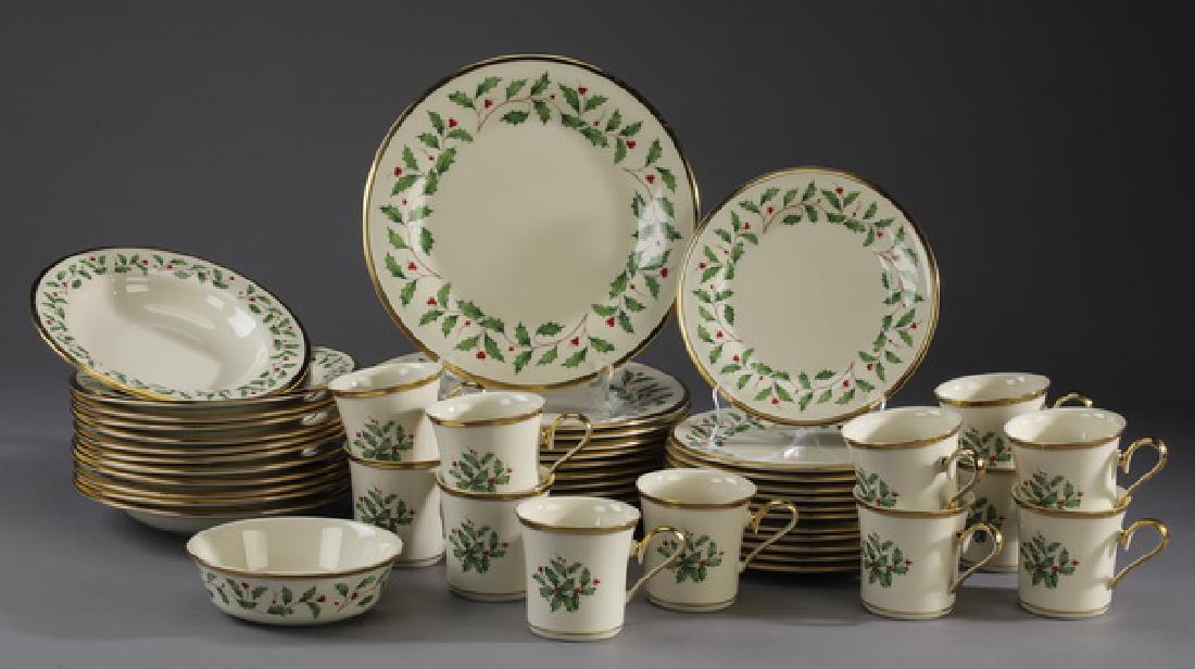 49 Pc Lenox porcelain 'Holiday' dinner service for 12 (1 of 3)