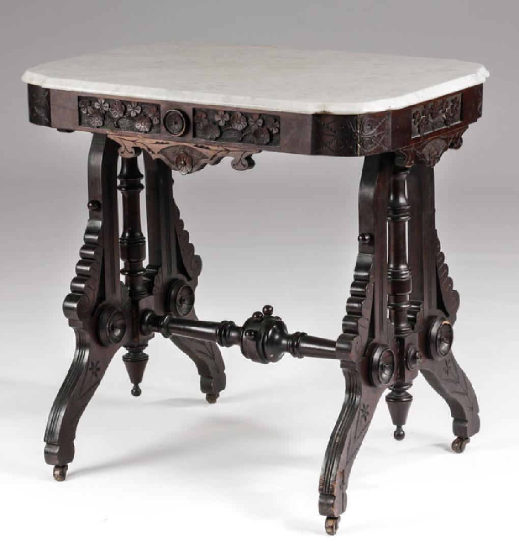 19th c. Eastlake marble top table