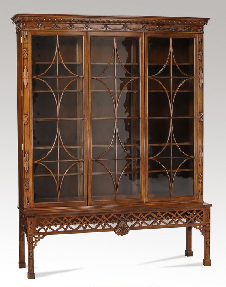 Chinese Chippendale style breakfront (1 of 2)