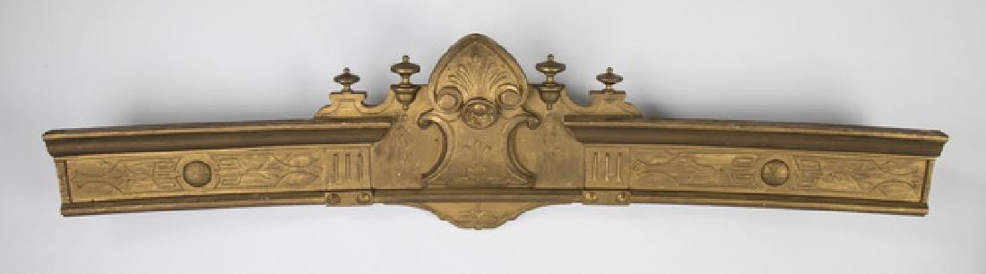 Gilded 19th c. architectural crest, 49"w (1 of 3)