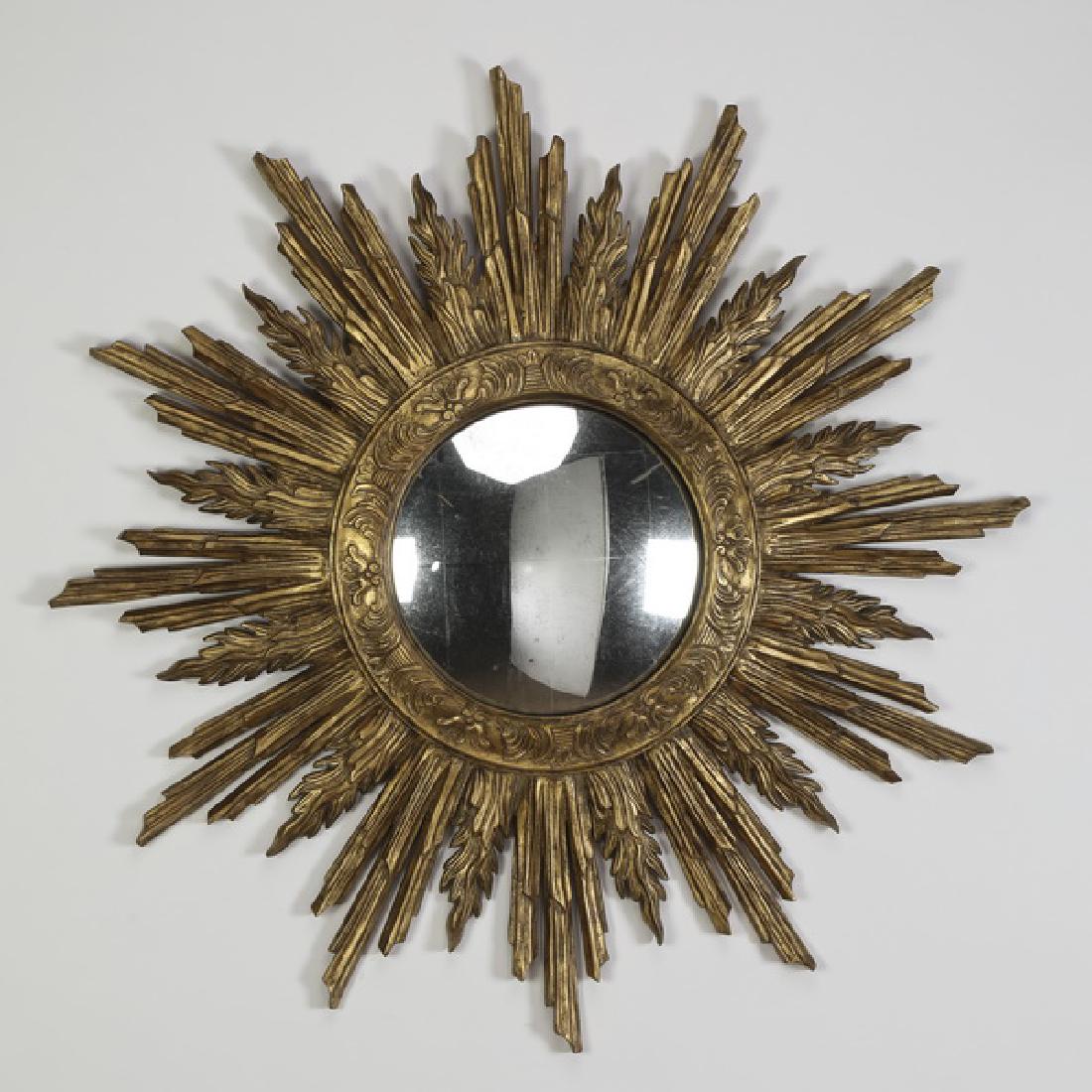 Convex sunburst mirror by John Richards, 37"dia (1 of 2)