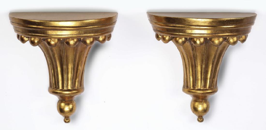 Pair of carved and gilt wall brackets (1 of 1)