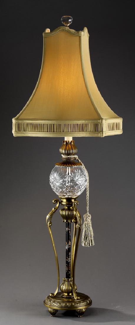 Contemporary gilt and glass table lamp (1 of 3)