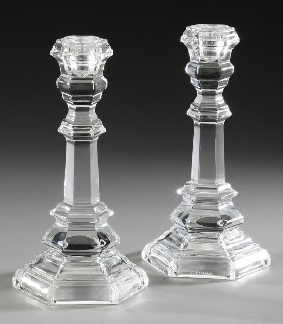 (2) Tiffany & Co crystal 'Plymouth' candlesticks (1 of 2)