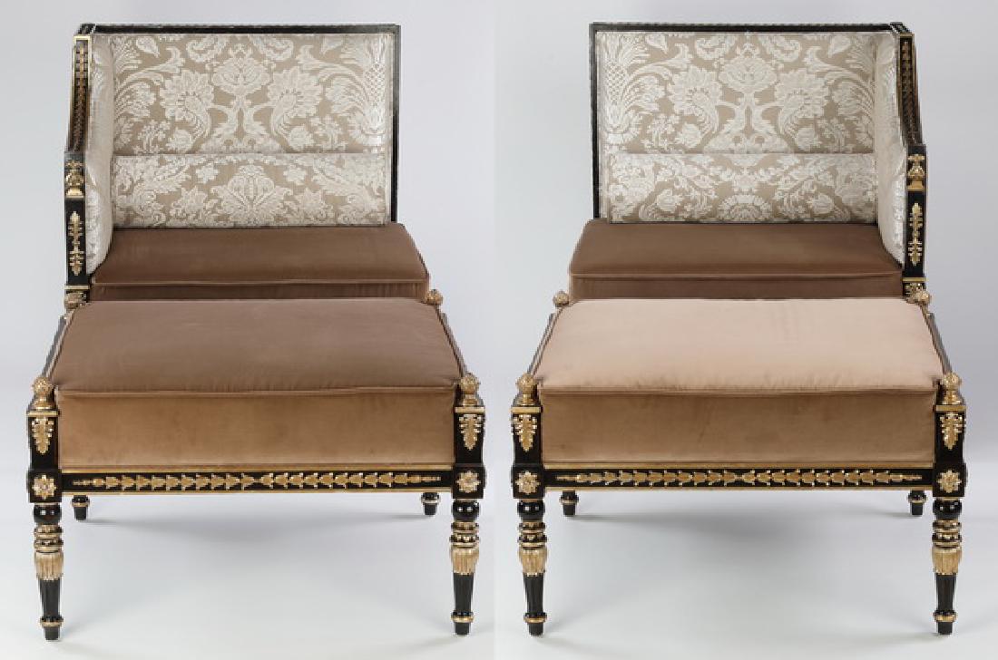 (2) Maitland-Smith side chairs and ottomans (1 of 6)