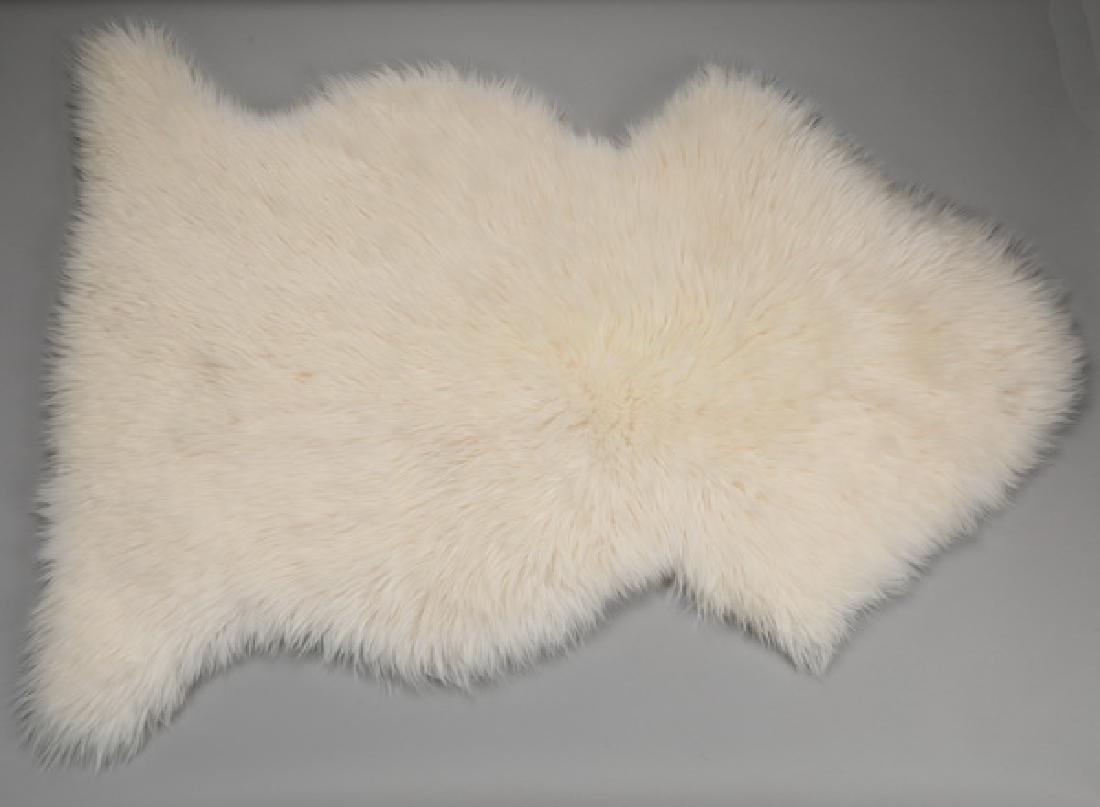 White sheepskin rug, 46"l (1 of 3)