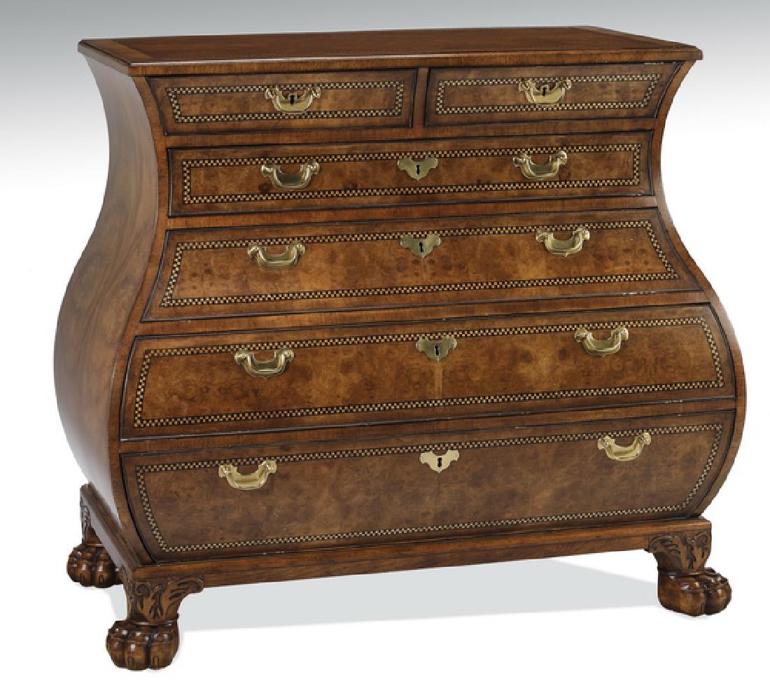 Baker mahogany & birds eye maple inlaid chest, 42"h (1 of 3)