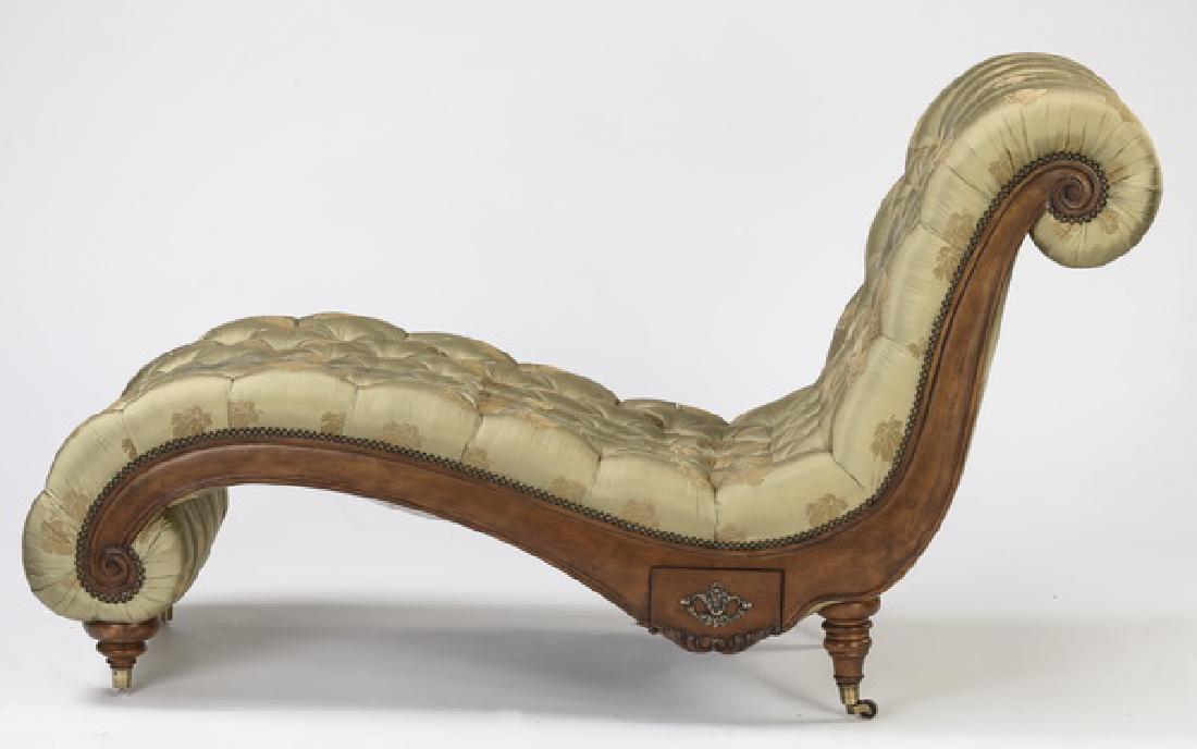 Henredon 'Aristocrat' silk upholstered chaise, 70"l (1 of 5)