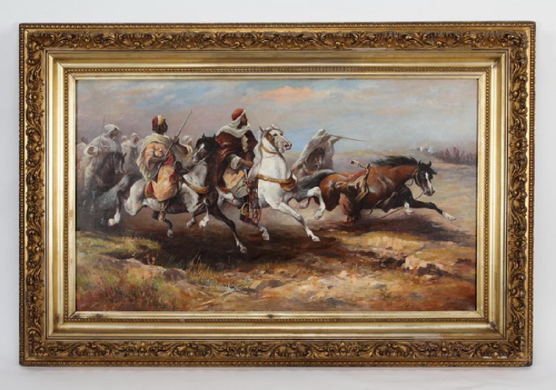 Feodor Von Luerzer signed Orientalist O/c of cavalry (1 of 4)