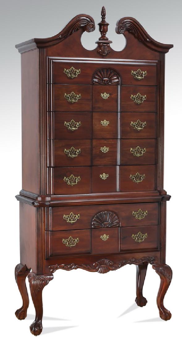 Federal style block front highboy, 89"h (1 of 2)