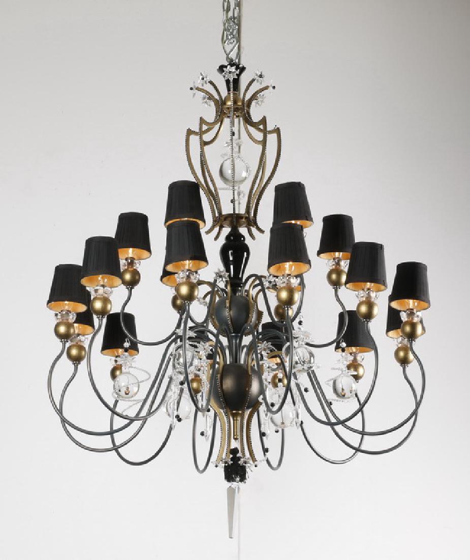 Schonbek patinated metal, crystal chandelier (1 of 1)