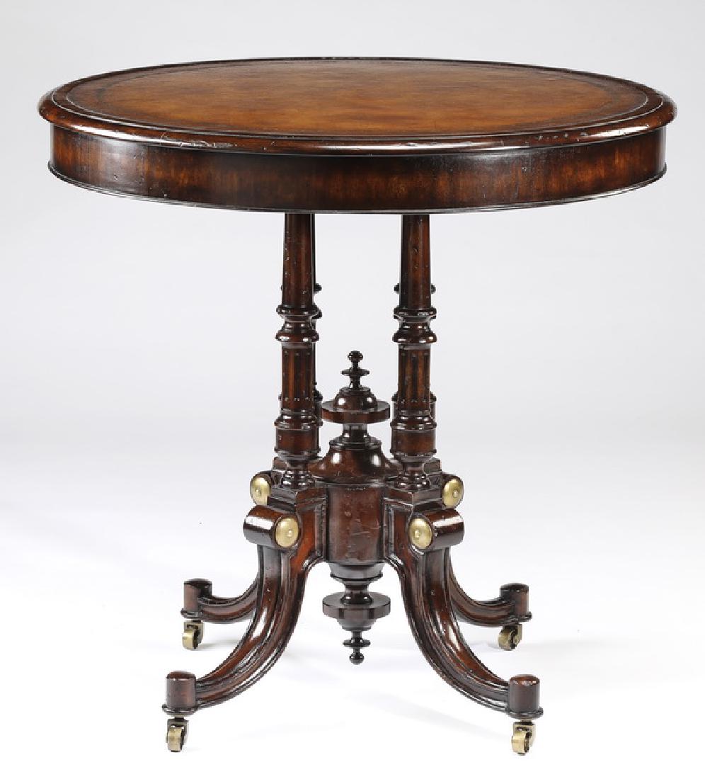 John-Richard mahogany center table w/ leather top (1 of 4)