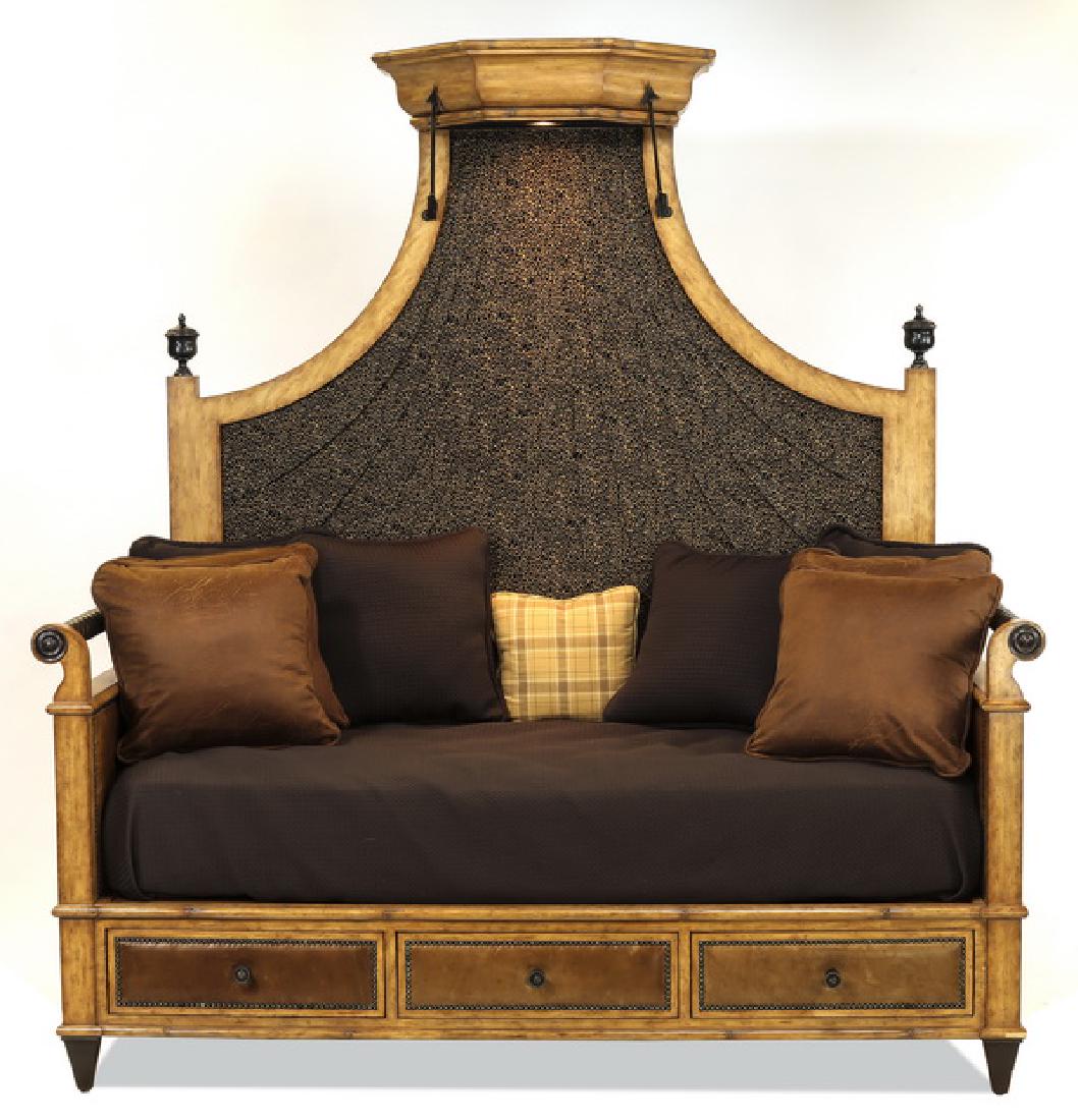 Maitland Smith 3-drawer daybed w/ leopard print back (1 of 3)