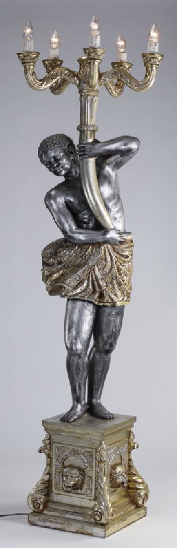 Baroque style Blackamore torchiere, 81"h (1 of 3)