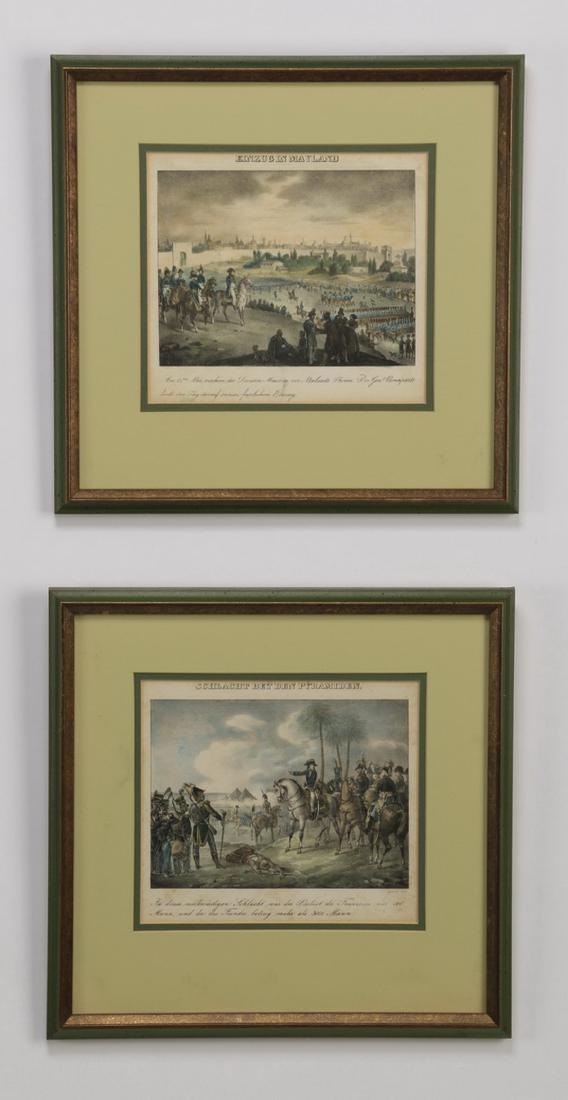 (2) 19th c. hand colored Napoleonic engravings (1 of 3)